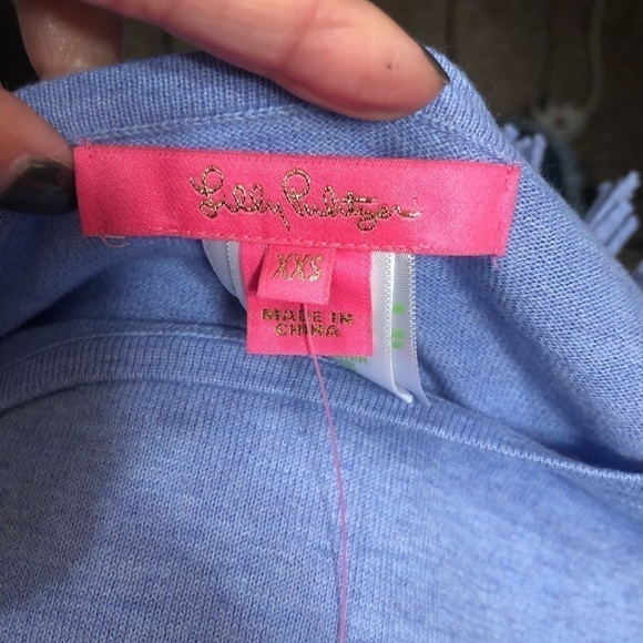 Lilly Pulitzer Ramona Purple Fringe Sweater Sz XXS - Picture 4 of 7